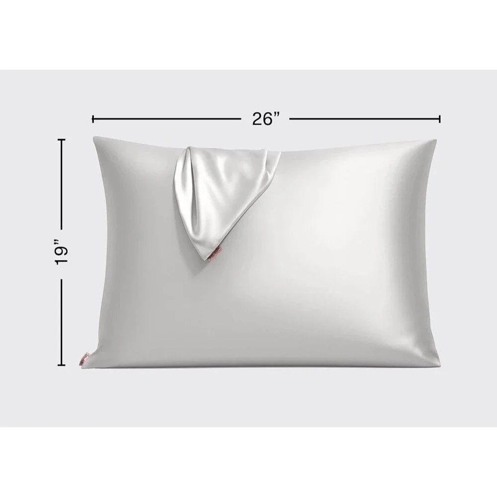 New KITSCH BEAUTY Silver Satin Pillowcase STANDARD Size 26